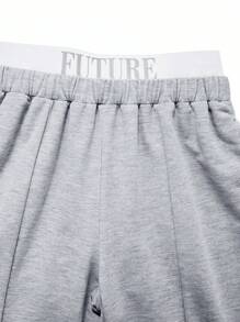 Teen Girls' Elastic Waist Flared Casual Sweatpants, Spring Autumn - Light Grey - View 6