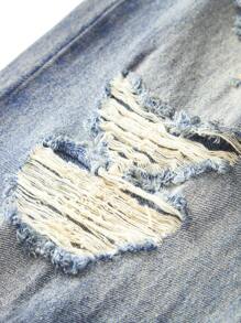 NEON BLANC Men's Cotton Distressed Loose Straight-Leg Spray-Painted Jeans