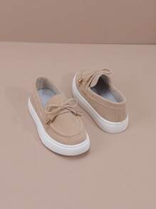 儿童休闲简约防滑耐用舒适帆布运动鞋 - 卡其色 - 查看 2