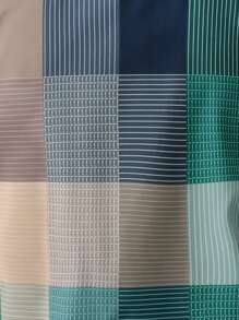 Manfinity Homme 男士格纹纽扣休闲图案长袖翻领衬衫，适合秋季外出穿着 - 彩色 - 查看 6