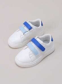 儿童时尚双色钩环扣休闲学院风白色运动鞋 - 白色 - 查看 1