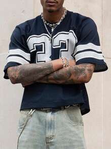 Manfinity Dauomo Men's Casual Number Print Round Neck Short Sleeve T-Shirt, Summer - Multicolor - View 3