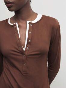 BizChic Crew Neck Fitted Stretchy Layered Knit Tops - Multicolor - View 6