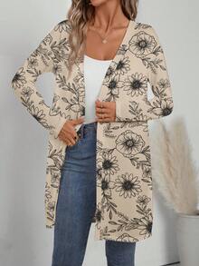 SHEIN LUNE 女士休闲花卉常规款夹克，适合秋冬季 - 彩色 - 查看 6