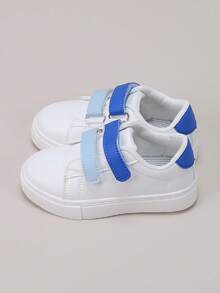 儿童时尚双色钩环扣休闲学院风白色运动鞋 - 白色 - 查看 3