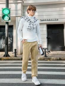 2 pièces Ensemble de pantalons décontractés et confortables pour garçons, convient pour toutes les saisons