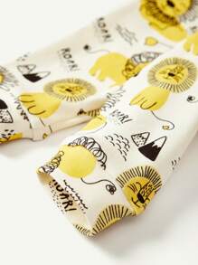 Cozy Pixies 2pcs Cute Animal Print Snug Fit Baby Boy Pajama Set - Dusty Blue - View 6