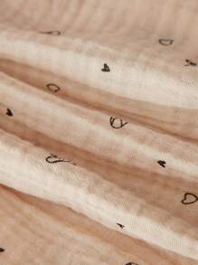 SHEIN Body De Niña Con Estampado De Corazones Y Detalles De Volantes - Albaricoque - Ver 4