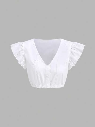 Fairmaia 女式德国传统纯色 V 领盖袖上衣，夏季连衣裙，适合慕尼黑啤酒节