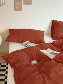 3 piezas Textiles para dormitorio de colores cepillado de tela - Óxido marrón - Ver 7