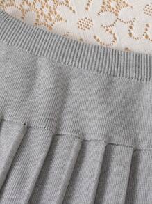 Maglia a maglia grigia per bambine, Gonnellina elegante e casual versatile per casa, uso quotidiano e viaggio, autunno inverno