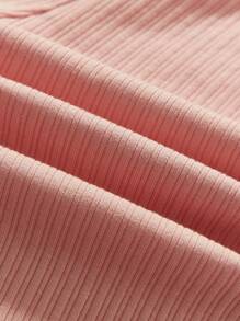Cozy Pixies 2pcs Cozy Cub Baby Girls Flared Solid Color Knitted Pants Set - Baby Pink - View 3
