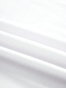 Manfinity Dauomo Men's Letter & Figure Print Crew Neck Short Sleeve T-Shirt, Summer - White - View 3