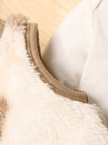 SHEIN 男婴可爱熊刺绣连体衣、背心和帽子套装、家居服 - 彩色 - 查看 3