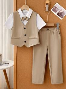 SHEIN Setelan Anak Muda - Khaki - View 7