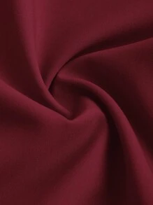 SHEIN EZwear 女士 V 领无袖前扣收腰优雅连衣裙 - 紅色 - 查看 3