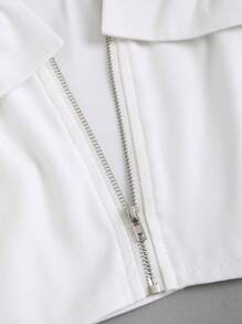 Sweetra Camiseta sin mangas minimalista de color liso con cruce de tirantes para mujer - Blanco - Ver 3