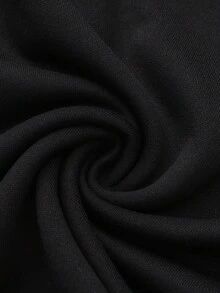 Quá Khổ Áo Nỉ Nữ Cổ Tròn Dài Tay Áo Màu Trơn Ngắn Áo Chui Đầu Áo Kiểu Thời Trang Dạo Phố Thể Thao Tee - màu đen - Xem 8