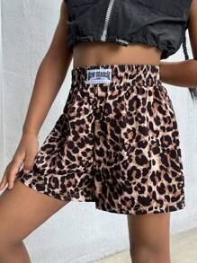SHEIN NovaGlow Young Girl Young Girl Woven Loose Leopard Print Casual Shorts, Summer Clothes, Mommy And Me Matching Outfits (2 Pieces Sold Separately) Leopard Shortscheetah Shortsleopard Print Shortsshort Streetweargirls Leopard Print
