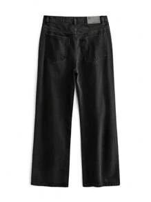 NEON BLANC Men's Distressed Straight Leg Denim Jeans, Woven And Washed - Black - View 10