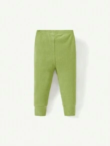Cozy Pixies 3 piezas Conjunto de pantalones de longitud hasta el tobillo con moño y volantes de unicolor para bebé niña - Rosa vieja - Ver 2