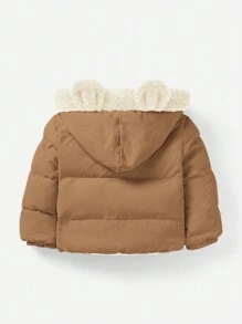 Cozy Pixies 男婴休闲仿毛皮内衬外套 - 卡其色 - 查看 2