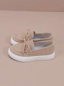 儿童休闲简约防滑耐用舒适帆布运动鞋 - 卡其色 - 查看 4