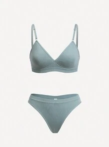 3packs No Show Solid Bra & Panty Lingerie Set - Multicolor - View 6