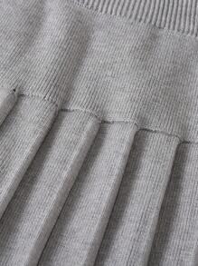 Maglia a maglia grigia per bambine, Gonnellina elegante e casual versatile per casa, uso quotidiano e viaggio, autunno inverno