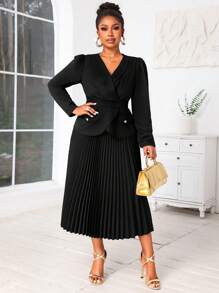 SHEIN Lady Haine de toamnă mărimi Plus Jachetă gri cu mânecă lungă de toamnă și mânecă lungă ținute de toamnă pentru femei ținute de toamnă cu fermoar negru ținute ieșiri de iarnă ținute de birou ținute două piese