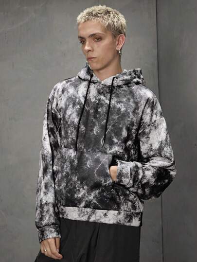 Manfinity VCAY Men's Loose Fit Graphic Print Hoodie, Suitable For Spring And Autumn Halloween, For Fall Winter