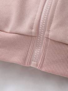 Sparklyn Tween Girl Plain Bear Printed Hooded Sweatshirt - Pink - View 4