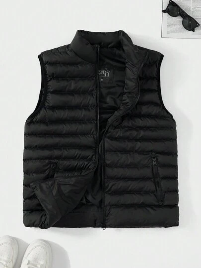 EURMUSE Men Zip Up Vest Quilted Coat
