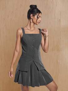 MONSE Oxana Designer ärmelloses Mini-Kleid mit 2-in-1-Design, elegantes Sommerkleid, Strandkleid für Urlaub, Party, Vacation-Outfit, Geburtstagsoutfit, Strand, Festival, passend für Ibiza