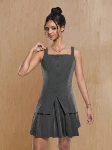 MONSE Oxana Designer ärmelloses Mini-Kleid mit 2-in-1-Design, elegantes Sommerkleid, Strandkleid für Urlaub, Party, Vacation-Outfit, Geburtstagsoutfit, Strand, Festival, passend für Ibiza