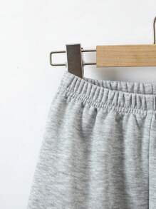 Gray Embossed Design Casual Boys' Shorts, Fashionable And Versatile 5-Inch Inseam Pants, Spring Summer New - Grey - View 5