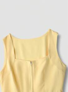 Fairmaia 女士 Dirndl 连衣裙：1 件隐形拉链无袖 Dirndl 连衣裙和 1 件系腰撞色围裙，Dirndl 连衣裙，非常适合巴伐利亚啤酒节/文艺复兴节/万圣节狂欢节/巴伐利亚主题派对 - 黃色 - 查看 5