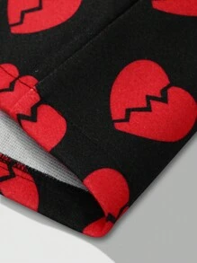 Manfinity LEGND Chaqueta casual holgada con estampado de corazón para hombre, primavera y otoño