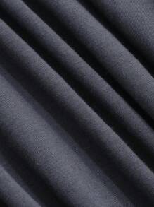 Livesso Lace Patchwork Loose Nightgown Pajama, Moo Moo Sleep Dress - Dark Grey - View 7