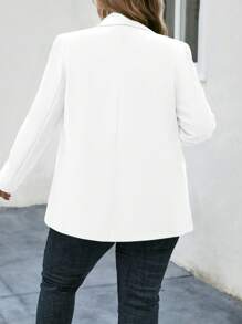 SHEIN LUNE Plus Size Lapel Collar Pocket Long Sleeve Business Casual Blazer In Fall/Winter