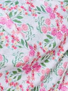 Plus Size Printed Comfortable Fabric Sleeveless Nightgown - Multicolor - View 7