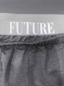 Teen Girls' Elastic Waist Flared Casual Sweatpants, Spring Autumn - Light Grey - View 5