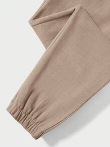 EURMUSE Men's Letter Print Sweatshirt And Joggers Set - Camel - View 4