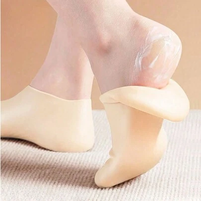Tất silicon dưỡng ẩm, 1 đôi tất thấm hút đàn hồi cao, tất lô hội tái sử dụng, tất spa qua đêm, tất gót gel chống trượt cho nam nữ da khô, bàn chân khô, da thô ráp, chăm sóc chân tại nhà, sử dụng với kem dưỡng da yêu thích của bạn, túi, hộp đựng, đồ lưu trữ