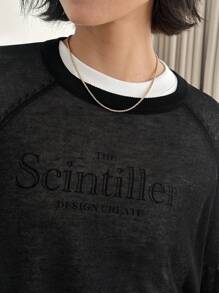 FRIFUL Suéter casual de mujer de cuello redondo, ajuste holgado, manga raglán, manga larga, para otoño/invierno, ropa de mujer