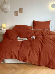 3 piezas Textiles para dormitorio de colores cepillado de tela - Óxido marrón - Ver 6