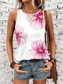 SHEIN LUNE Women's Casual All-Over Print Summer Tank Top