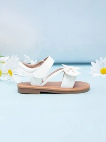 Sandalias blancas con decoración de lazo para niñas bebés y niñas pequeñas