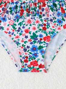 2 Bộ Bikini Dây Xù Lông Cô Gái Trẻ Ditsy Có Dây Đai Có Thể Điều Chỉnh, Phong Cách Thường Ngày Dễ Thương Cho Bãi Biển Mùa Hè Hoặc Hồ Bơi - Nhiều màu - Xem 4
