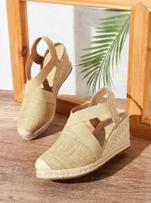 Styleloop Keil-Sandalen für den Urlaub, Keilsandaletten mit Kreuzriemen für den Sommerstrand, Sommerschlussverkauf Boho Feeling, Vintage Frenchy Schuhe für Weihnachten, Herbst und Neujahr